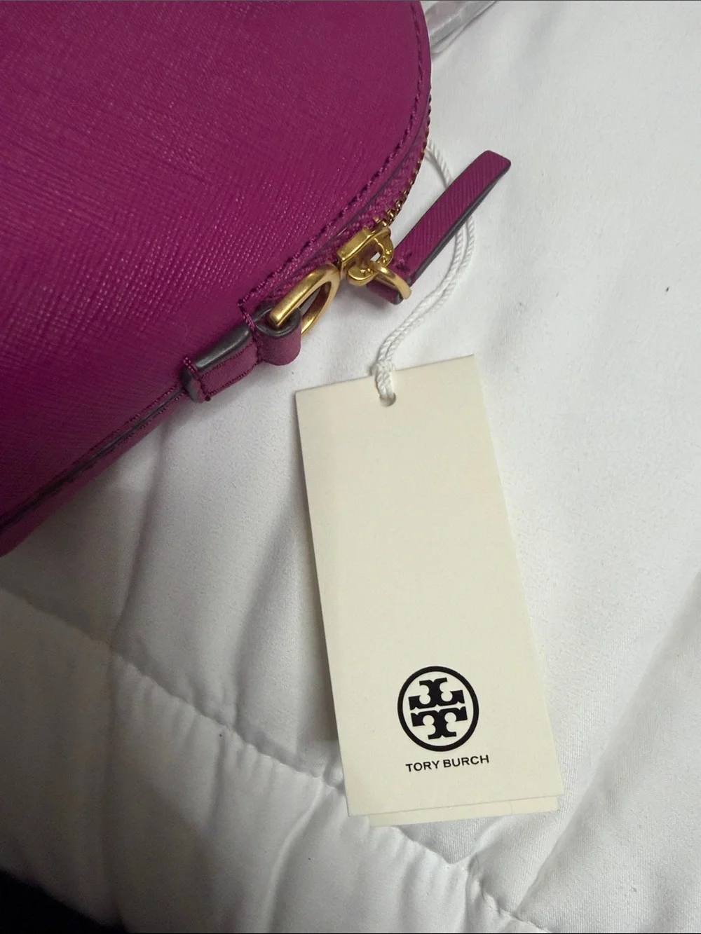 Tory Burch Kira Mini Dome Satchel in Magenta